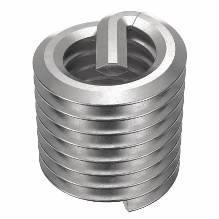 HELI-COIL Helical Insert: Tanged Tang Style, Screw-Locking, M5-0.80 Thread Size, Plain, 100 PK