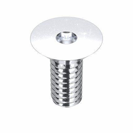 Socket Flat Head Screw: 1/4"-20 Thread Size, 5/8 in Lg, Flat, Chrome Plated, Steel, 5 PK