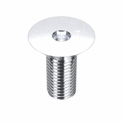 Socket Flat Head Screw: 5/16"-24 Thread Size, 3/4 in Lg, Flat, Chrome Plated, Steel, 5 PK