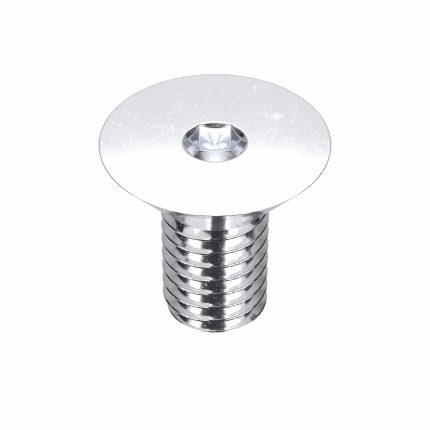Socket Flat Head Screw: 3/8"-16 Thread Size, 3/4 in Lg, Flat, Chrome Plated, Steel, 5 PK