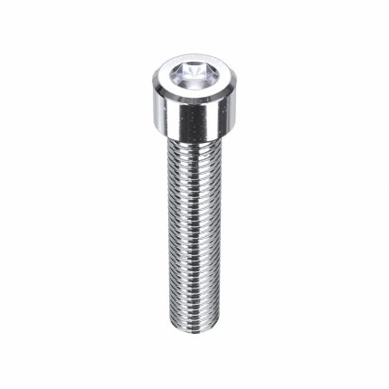 Socket Head Cap Screw: 1/4"-28 Thread Size, 1 1/4 in Lg, Std, Chrome Plated, Steel, 5 PK