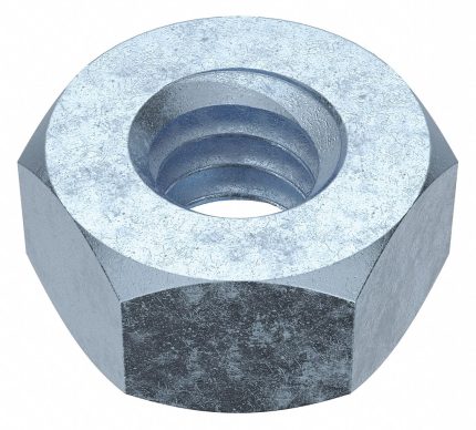 Hex Nut: 1/4"-20 Thread, 7/16 in Hex Wd, 7/32 in Hex Ht, Steel, Grade 8, Zinc Plated, 4,000 PK