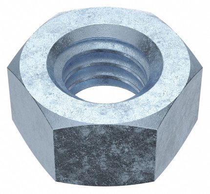 Hex Nut: 5/16"-18 Thread, 1/2 in Hex Wd, 17/64 in Hex Ht, Steel, Grade 5, Zinc Plated, 2,500 PK