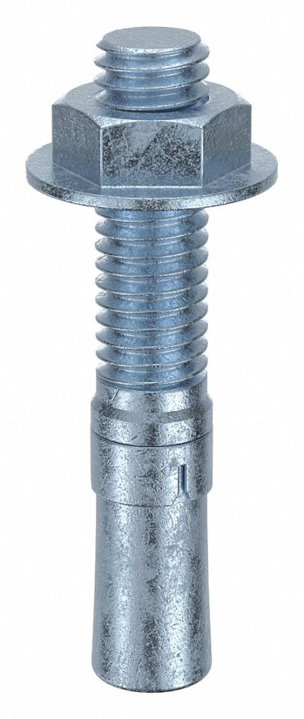 MKT FASTENING Wedge Anchor: 2 1/4 in Overall Lg, 3/8 in Dia, 3/8"-16 Thread Size, Steel, 50 PK