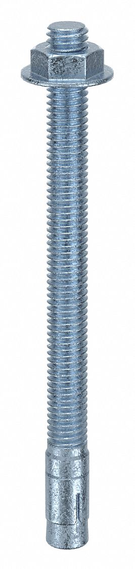 MKT FASTENING Wedge Anchor: 5 in Overall Lg, 3/8 in Dia, 3/8"-16 Thread Size, 4 in Thread Lg, 50 PK