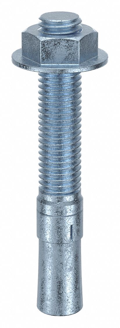 MKT FASTENING Wedge Anchor: 4 1/2 in Overall Lg, 5/8 in Dia, 5/8"-11 Thread Size, Steel, 25 PK