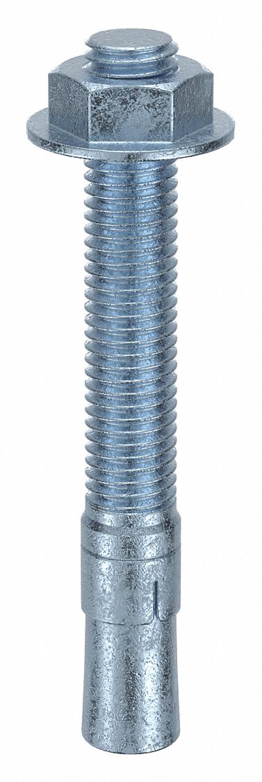 MKT FASTENING Wedge Anchor: 5 in Overall Lg, 5/8 in Dia, 5/8"-11 Thread Size, Steel, Steel, 25 PK