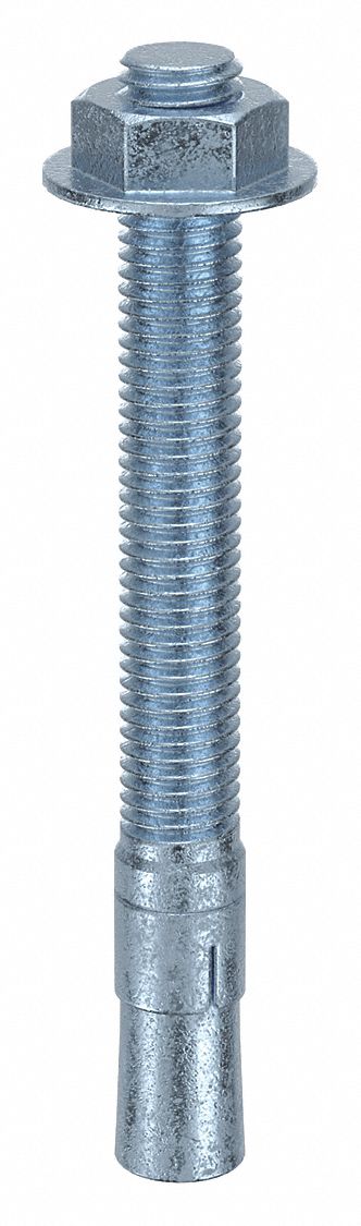 MKT FASTENING Wedge Anchor: 6 in Overall Lg, 5/8 in Dia, 5/8"-11 Thread Size, Steel, Steel, 25 PK