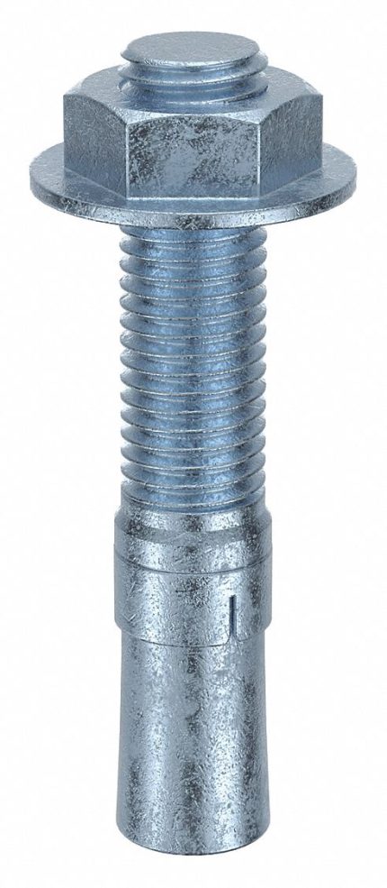 MKT FASTENING Wedge Anchor: 4 1/4 in Overall Lg, 3/4 in Dia, 3/4"-10 Thread Size, Steel, 25 PK