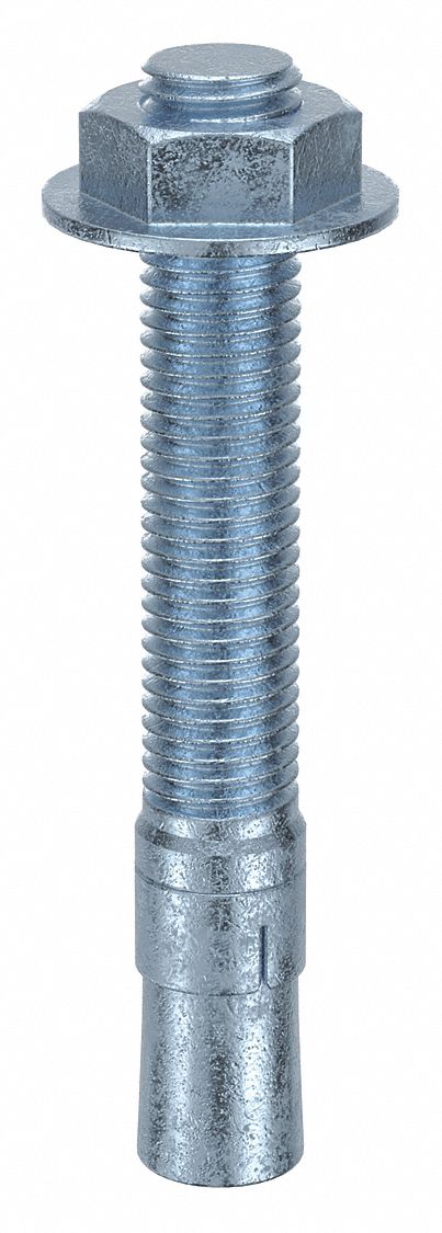 MKT FASTENING Wedge Anchor: 5 1/2 in Overall Lg, 3/4 in Dia, 3/4"-10 Thread Size, Steel, 20 PK