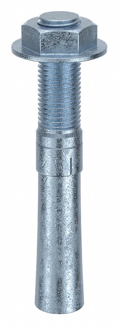 MKT FASTENING Wedge Anchor: 9 in Overall Lg, 1 1/4 in Dia, 1 1/4"-7 Thread Size, Steel, Steel, 5 PK