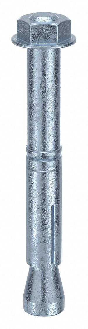 MKT FASTENING Wedge Anchor Bolt: 87 mm Overall Lg, 12 mm Dia, M8 Thread Size, Steel, Steel, 50 PK