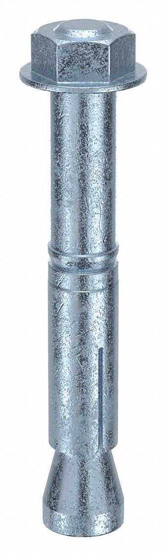 MKT FASTENING Wedge Anchor Bolt: 93 mm Overall Lg, 15 mm Dia, M10 Thread Size, Steel, Steel, 25 PK