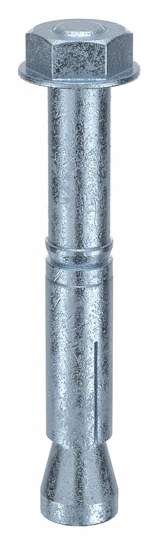 MKT FASTENING Wedge Anchor Bolt: 152 mm Overall Lg, 24 mm Dia, M16 Thread Size, Steel, Steel, 10 PK