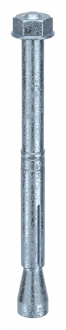 MKT FASTENING Wedge Anchor Stud: 97 mm Overall Lg, 10 mm Dia, M6 Thread Size, Steel, Steel, 50 PK