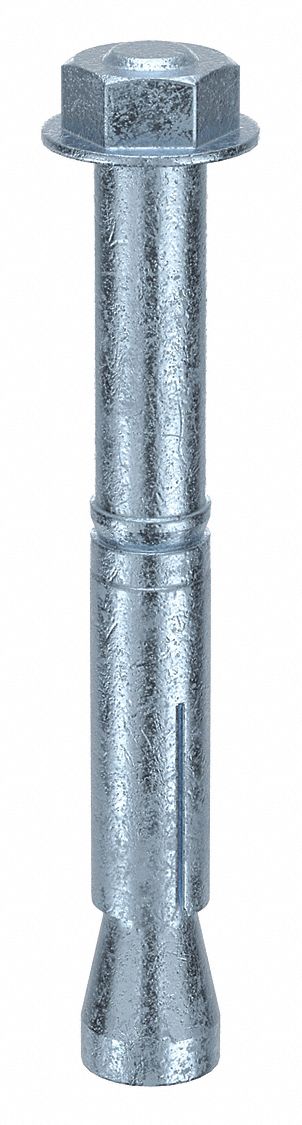 MKT FASTENING Wedge Anchor Stud: 111 mm Overall Lg, 15 mm Dia, M10 Thread Size, Steel, Steel, 25 PK