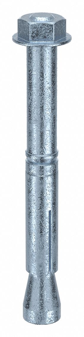 MKT FASTENING Wedge Anchor Stud: 121 mm Overall Lg, 15 mm Dia, M10 Thread Size, Steel, Steel, 25 PK