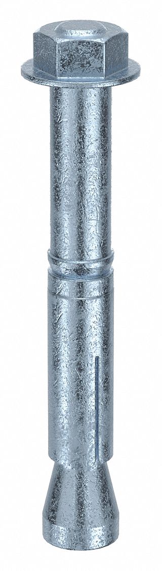 MKT FASTENING Wedge Anchor Stud: 122 mm Overall Lg, 18 mm Dia, M12 Thread Size, Steel, Steel, 20 PK