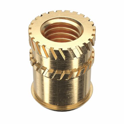 Heat-Set Insert: #10-32 Thread Size, 3/8 in Overall Lg, 19/64 in Dia, Brass, 500 PK