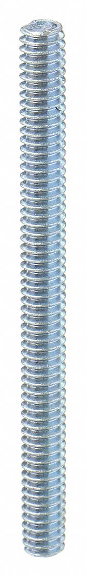 Fully Threaded Stud: #8-32 Thread Size, Steel, Grade 2, Zinc Plated, 3 in Overall Lg, 50 PK