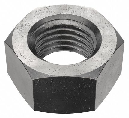 Hex Nut: 1/4"-20 Thread, 7/16 in Hex Wd, 7/32 in Hex Ht, Steel, Grade 2H, Black Oxide, 3,600 PK