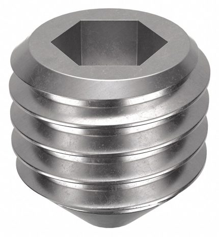 Socket Set Screw: 1/2"-13 Thread Size, 1/2 in Overall Lg, Cup pt, Stainless Steel, Plain, 500 PK