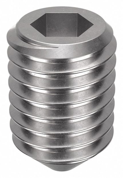 Socket Set Screw: 1/2"-13 Thread Size, 3/4 in Overall Lg, Cup pt, Stainless Steel, Plain, 500 PK