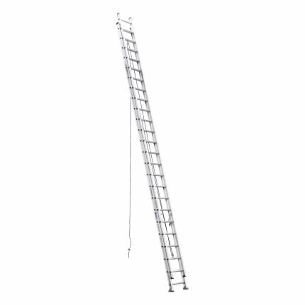 WERNER Extension Ladder: 48 ft Ladder Size, Aluminum, 300 lb Load Capacity, 143 lb Wt, 2 Sections