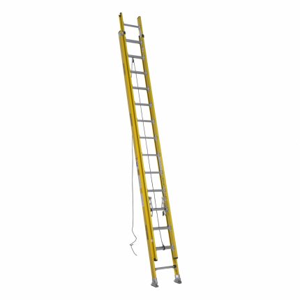 WERNER Extension Ladder: 28 ft Ladder Size, Fiberglass, 375 lb Load Capacity, 67 lb Wt, 2 Sections