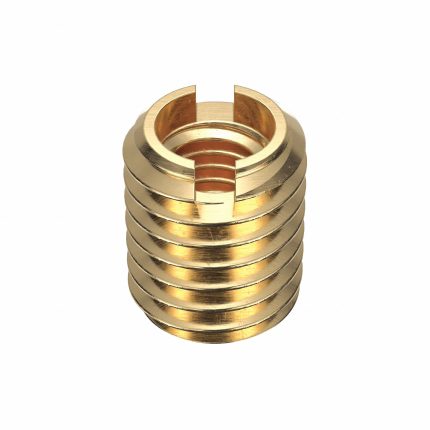 Knife Thread Insert: M8-1.25 Int Thrd Sz, 15.875 mm Overall Lg, 15.0876 mm Dia, Brass, Plain, 10 PK