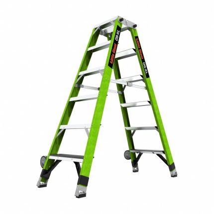 LITTLE GIANT Step Ladder: 8 ft Ladder Size, Fiberglass, 375 lb Load Capacity, 47 lb Wt