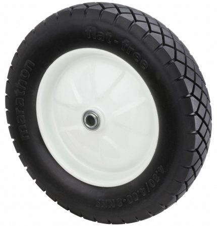 APPROVED VENDOR Flat-Free Wheel: 15 1/2 in Wheel Dia., 4 in Wheel Wd, Polyurethane, 3 in Hub Lg, Std