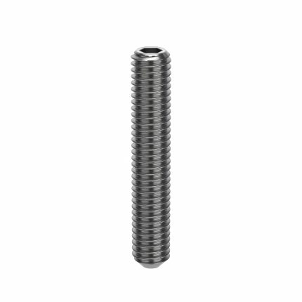 Socket Set Screw: M6x1 Thread Size, 35 mm Overall Lg, Cup pt, Stainless Steel, Plain, Socket, 10 PK