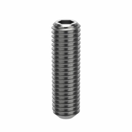 Socket Set Screw: M10x1.5 Thread Size, 35 mm Overall Lg, Cup pt, Stainless Steel, Plain, 5 PK
