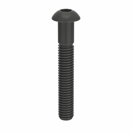 Socket Head Cap Screw: M6-1 Thread Size, 40 mm Lg, Button, Black Oxide, Steel, Class 10.9, 100 PK