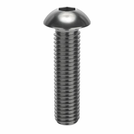 Socket Head Cap Screw: M10-1.5 Thread Size, 40 mm Lg, Button, Plain, Stainless Steel, 18-8, 50 PK