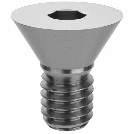 Socket Head Cap Screw: M4-0.7 Thread Size, 6 mm Lg, Flat, Plain, Stainless Steel, 18-8, 50 PK