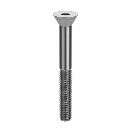 Socket Head Cap Screw: M5-0.8 Thread Size, 45 mm Lg, Flat, Plain, Stainless Steel, 18-8, 50 PK