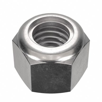 Lock Nut: Nylon Insert, 3/8"-16 Thread Size, Stainless Steel, 18-8, NL-19, 9/16 in Hex Wd, 50 PK