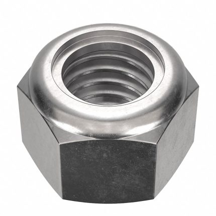 Lock Nut: Nylon Insert, 7/16"-14 Thread Size, Stainless Steel, 316, NL-19, 5/8 in Hex Wd, 25 PK