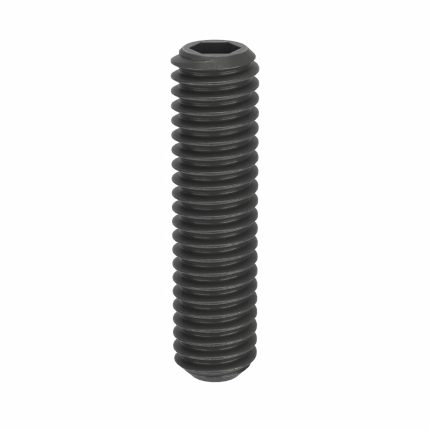 Socket Set Screw: M4 Thread Size, 16 mm Overall Lg, Flat pt, Steel, Black Oxide, Socket, 100 PK