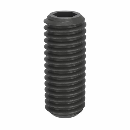 Socket Set Screw: M8 Thread Size, 20 mm Overall Lg, Flat pt, Steel, Black Oxide, Socket, 25 PK