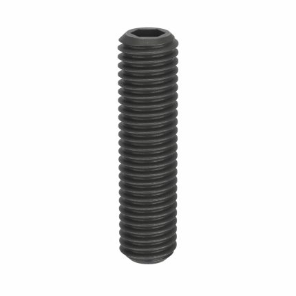 Socket Set Screw: M10x1.5 Thread Size, 40 mm Overall Lg, Flat pt, Steel, Black Oxide, Socket, 10 PK