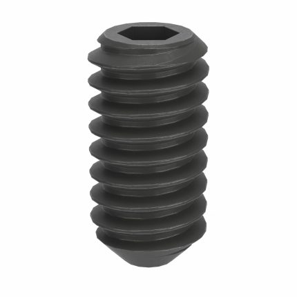 Socket Set Screw: M2x0.4 Thread Size, 4 mm Overall Lg, Cup pt, Steel, Black Oxide, Socket, 100 PK