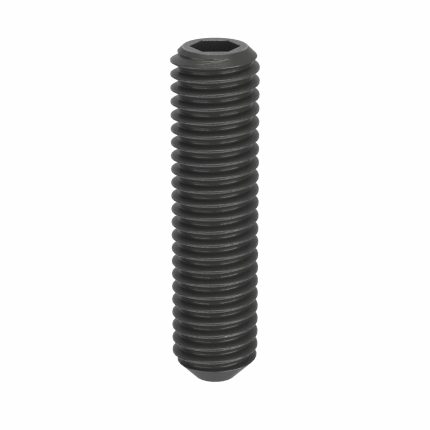 Socket Set Screw: M5x0.8 Thread Size, 20 mm Overall Lg, Cup pt, Steel, Black Oxide, Socket, 100 PK