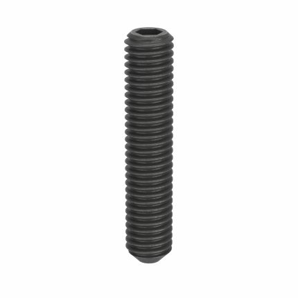 Socket Set Screw: M5x0.8 Thread Size, 25 mm Overall Lg, Cup pt, Steel, Black Oxide, Socket, 100 PK