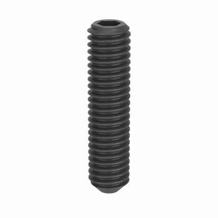 Socket Set Screw: M6x1 Thread Size, 25 mm Overall Lg, Cup pt, Steel, Black Oxide, Socket, 100 PK