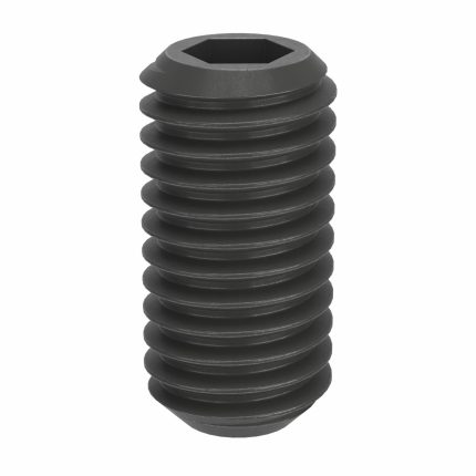 Socket Set Screw: M8x1.25 Thread Size, 16 mm Overall Lg, Cup pt, Steel, Black Oxide, Socket, 100 PK