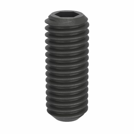 Socket Set Screw: M8x1.25 Thread Size, 20 mm Overall Lg, Cup pt, Steel, Black Oxide, Socket, 100 PK