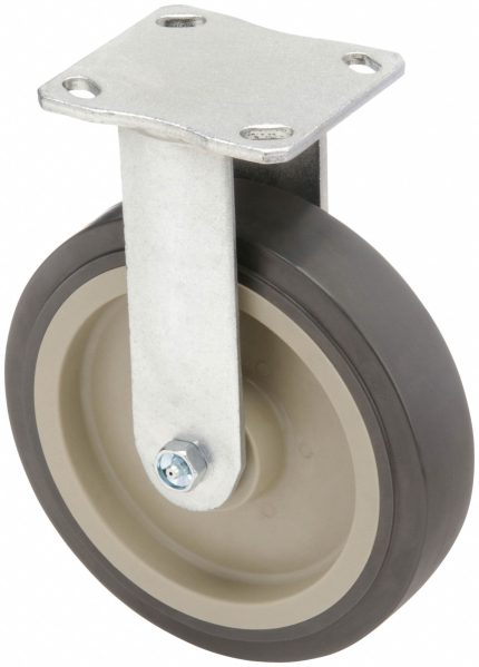 APPROVED VENDOR Plate Caster: Rigid, No Brake, Polyurethane, 8 in Wheel Dia, 2 in Wheel Wd, Slot